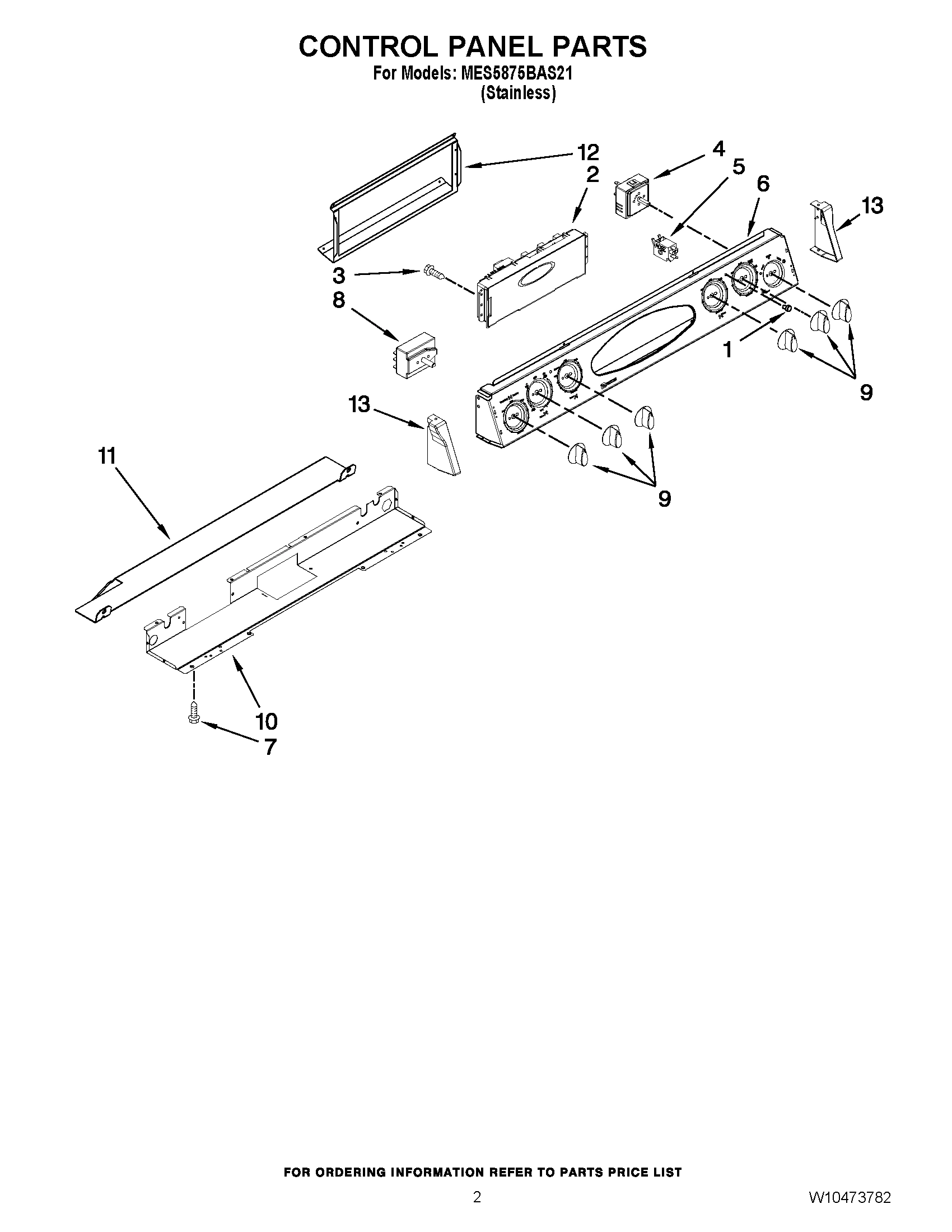 02 - CONTROL PANEL PARTS