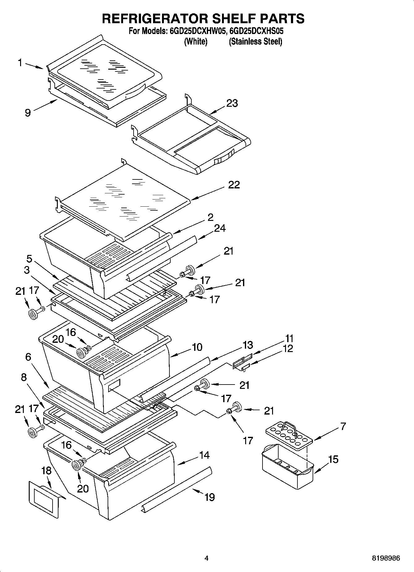 03 - REFRIGERATOR SHELF PARTS
