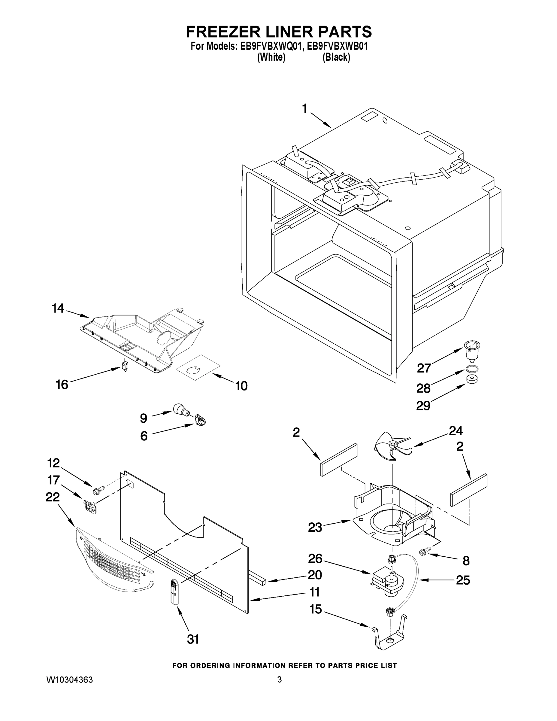 02 - FREEZER LINER PARTS