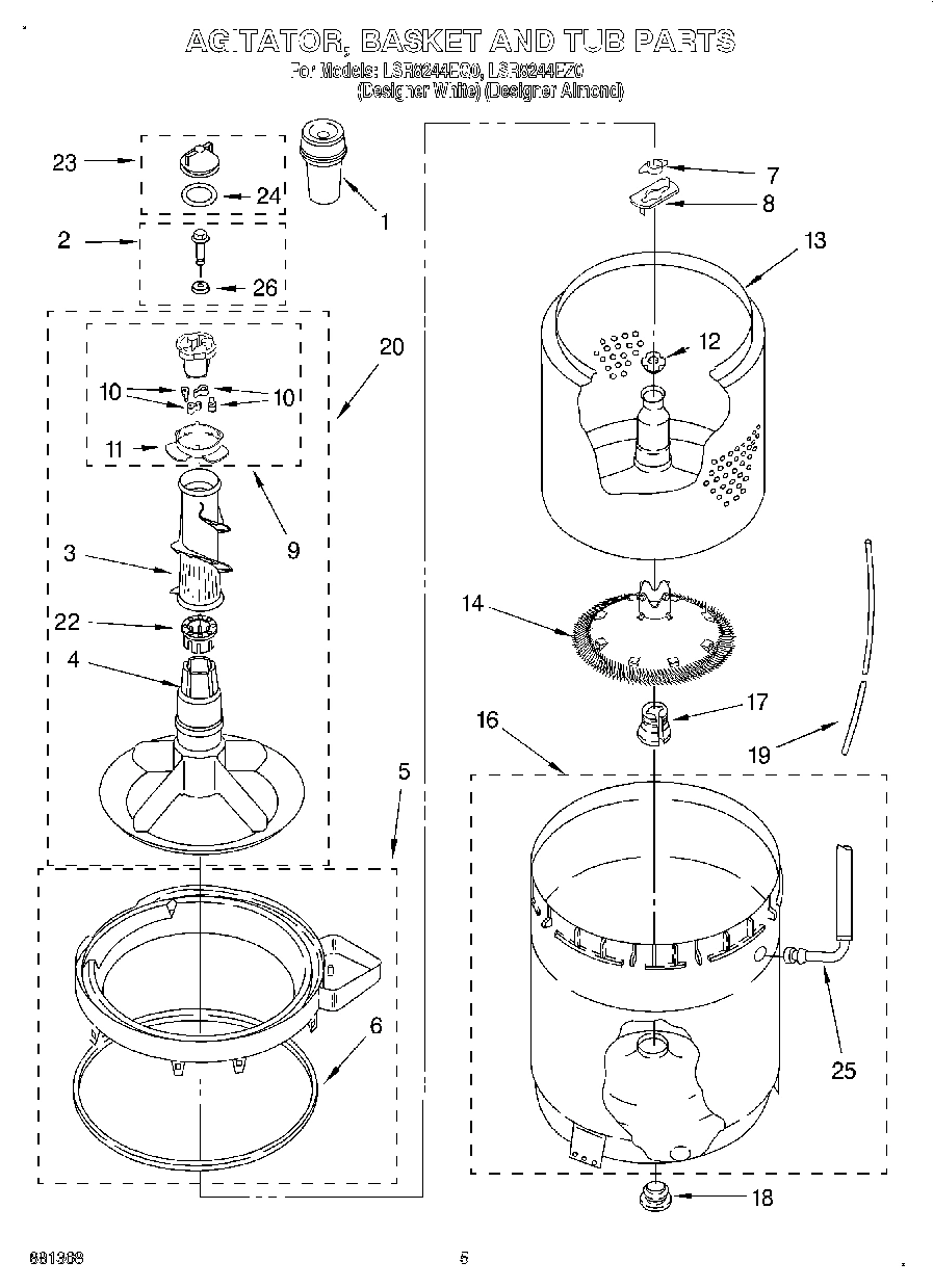 04 - AGITATOR, BASKET AND TUB
