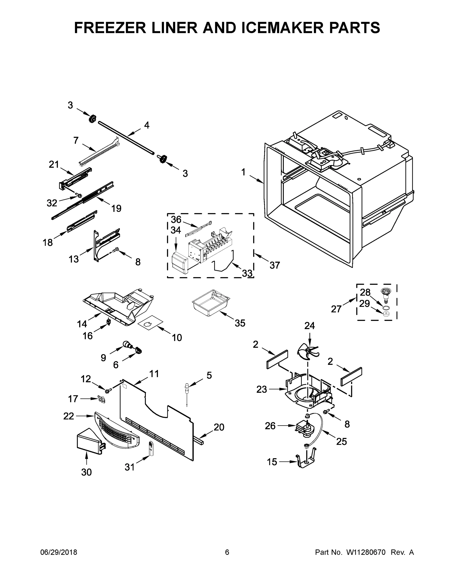 04 - FREEZER LINER AND ICEMAKER PARTS