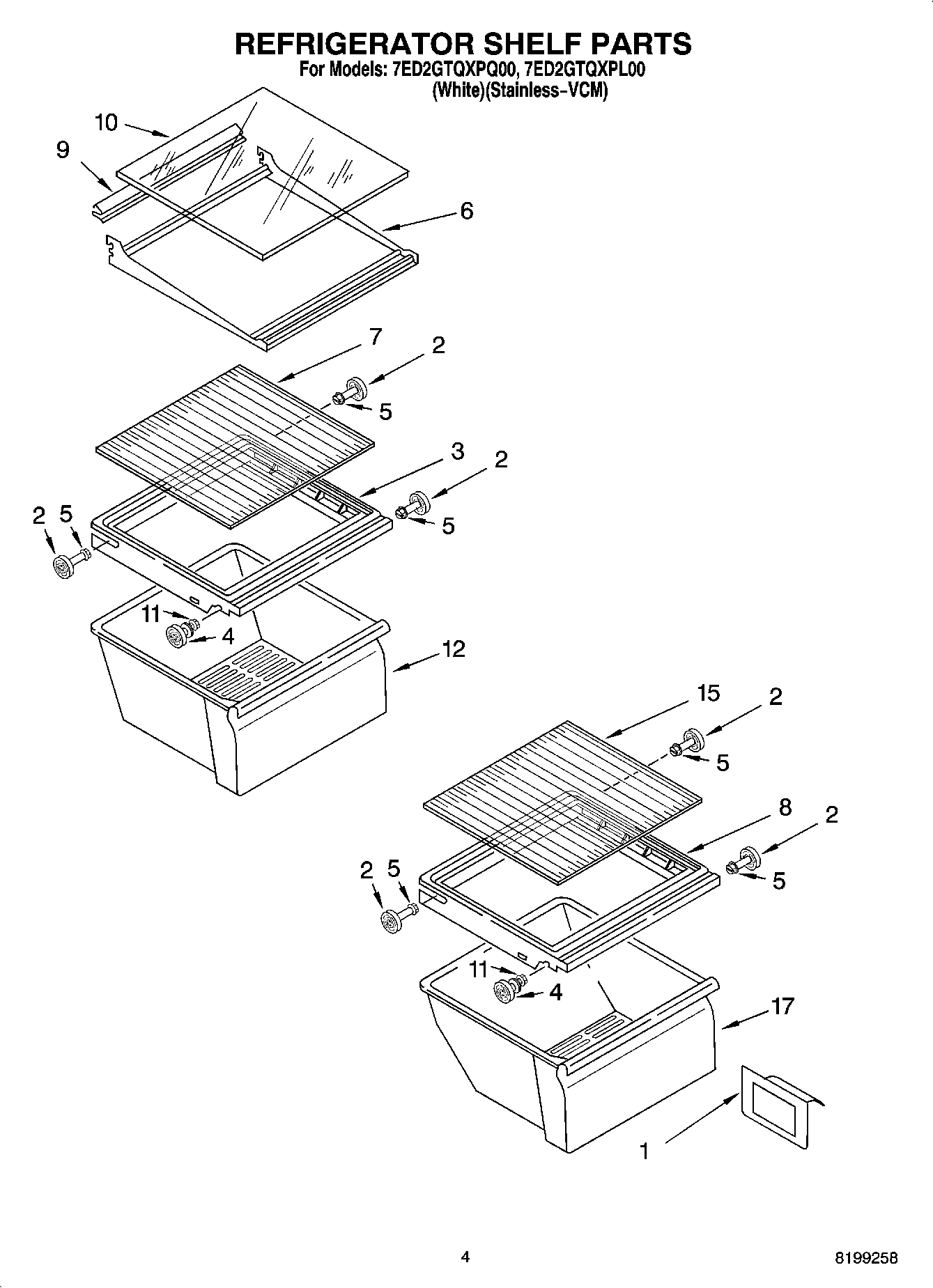 03 - REFRIGERATOR SHELF PARTS