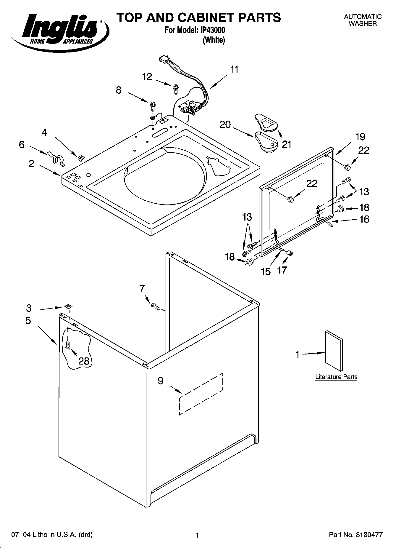 01 - TOP AND CABINET PARTS