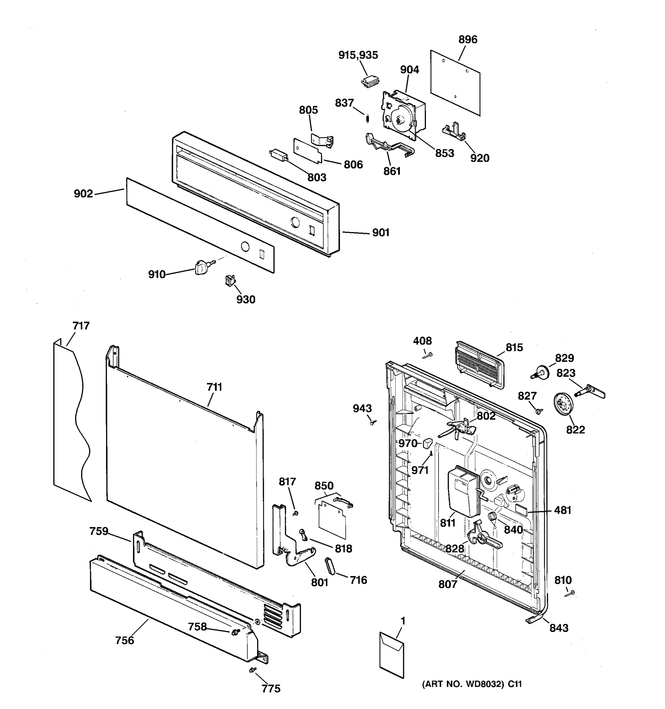 ESCUTCHEON & DOOR ASSEMBLY