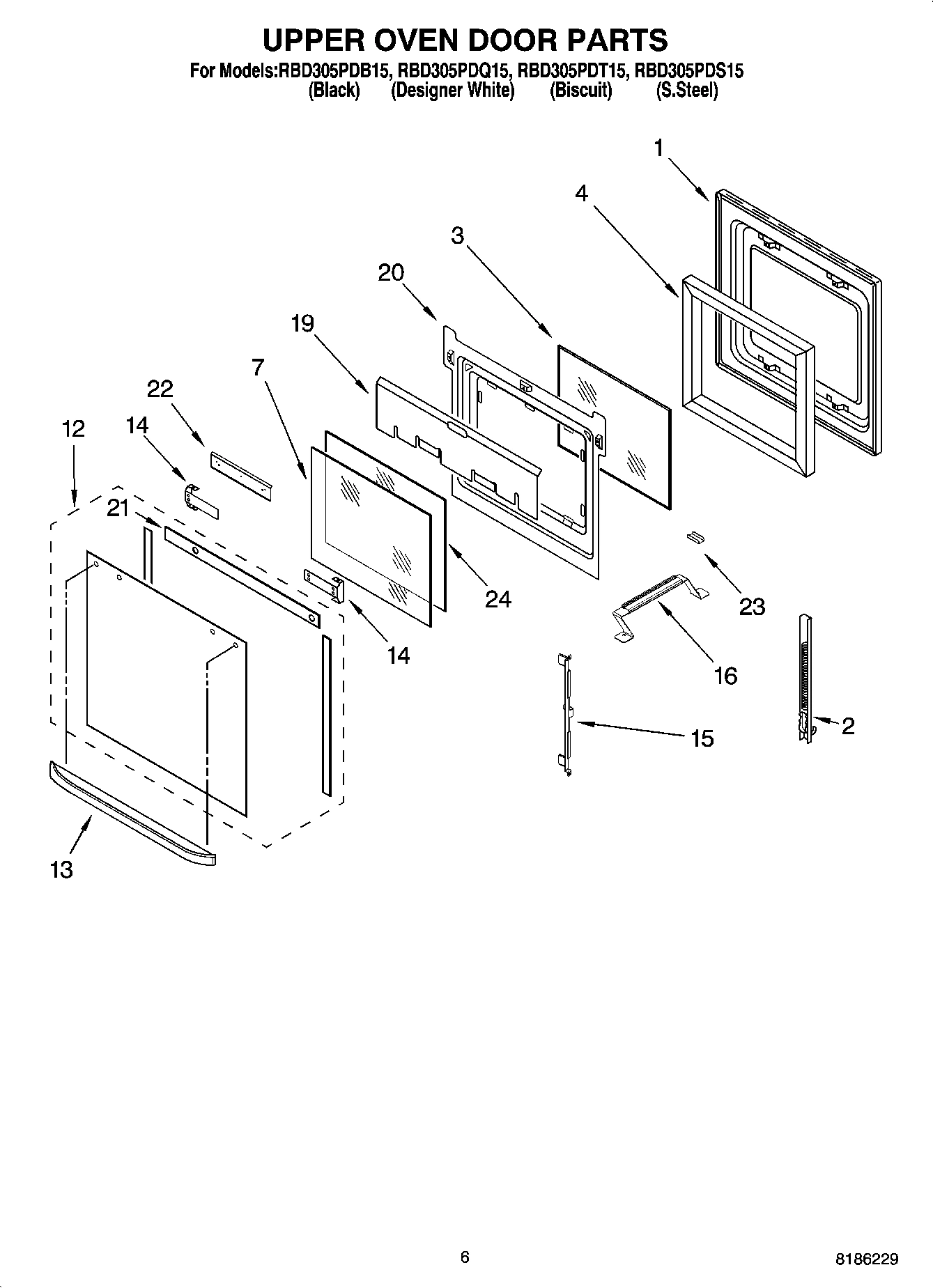 04 - UPPER OVEN DOOR PARTS