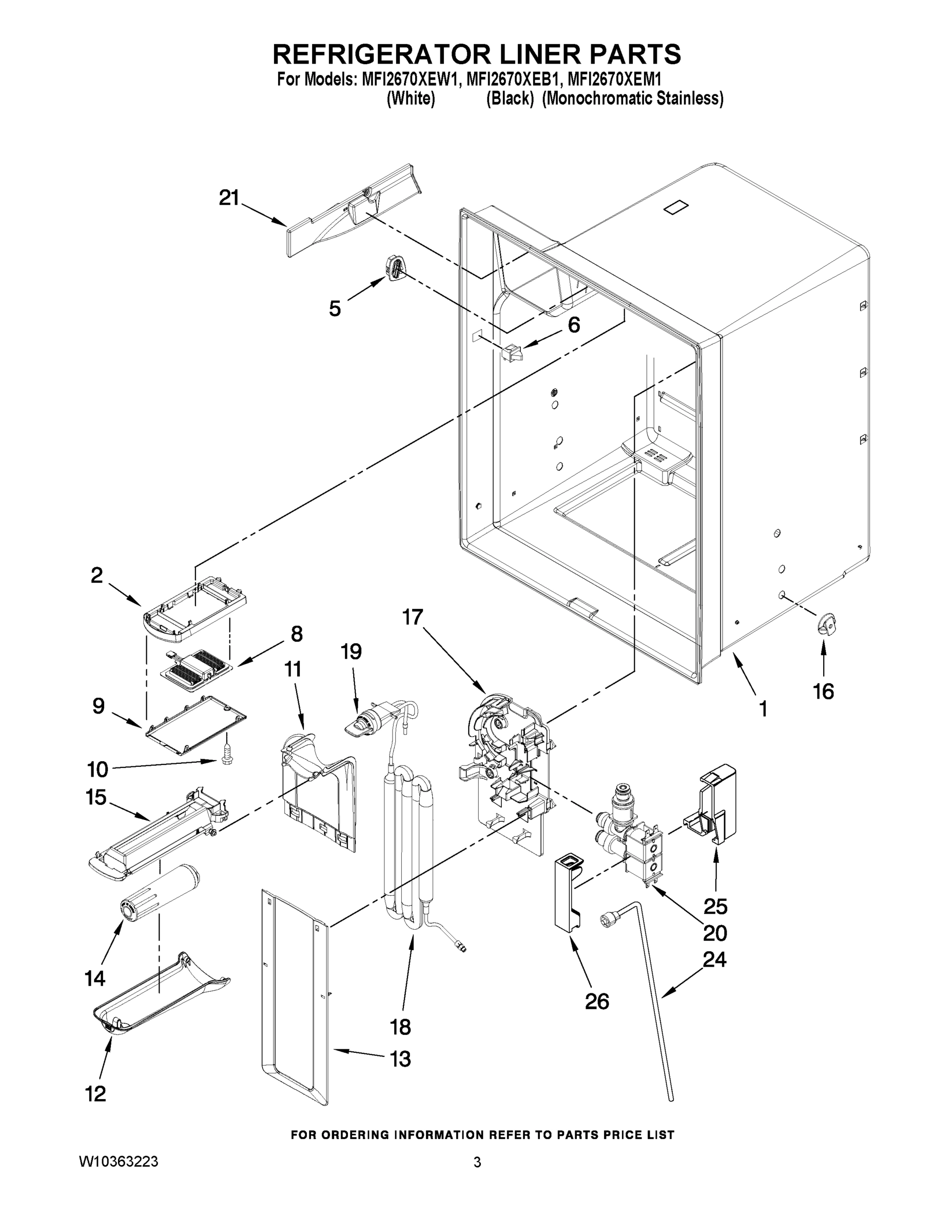 02 - REFRIGERATOR LINER PARTS