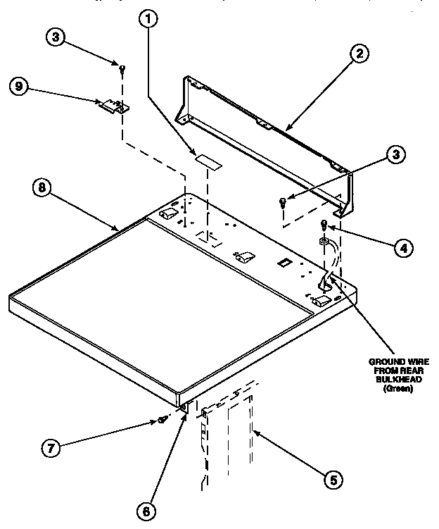 01 - CABINET TOP AND CONTROL HOOD REAR PANEL