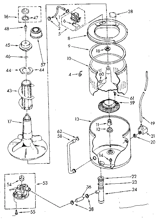 TUB AND BASKET PARTS (NON-SUDS ONLY)