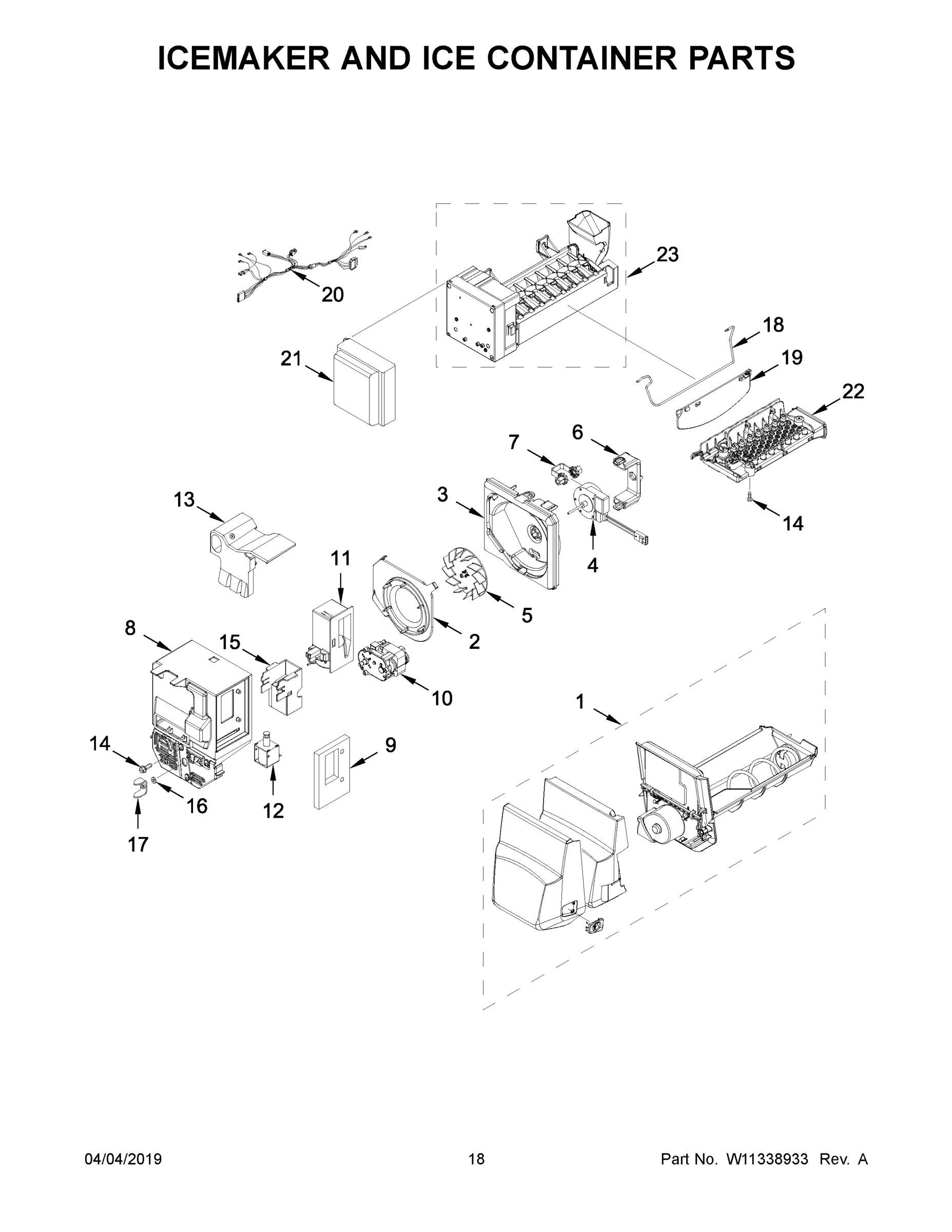10 - ICEMAKER AND ICE CONTAINER PARTS