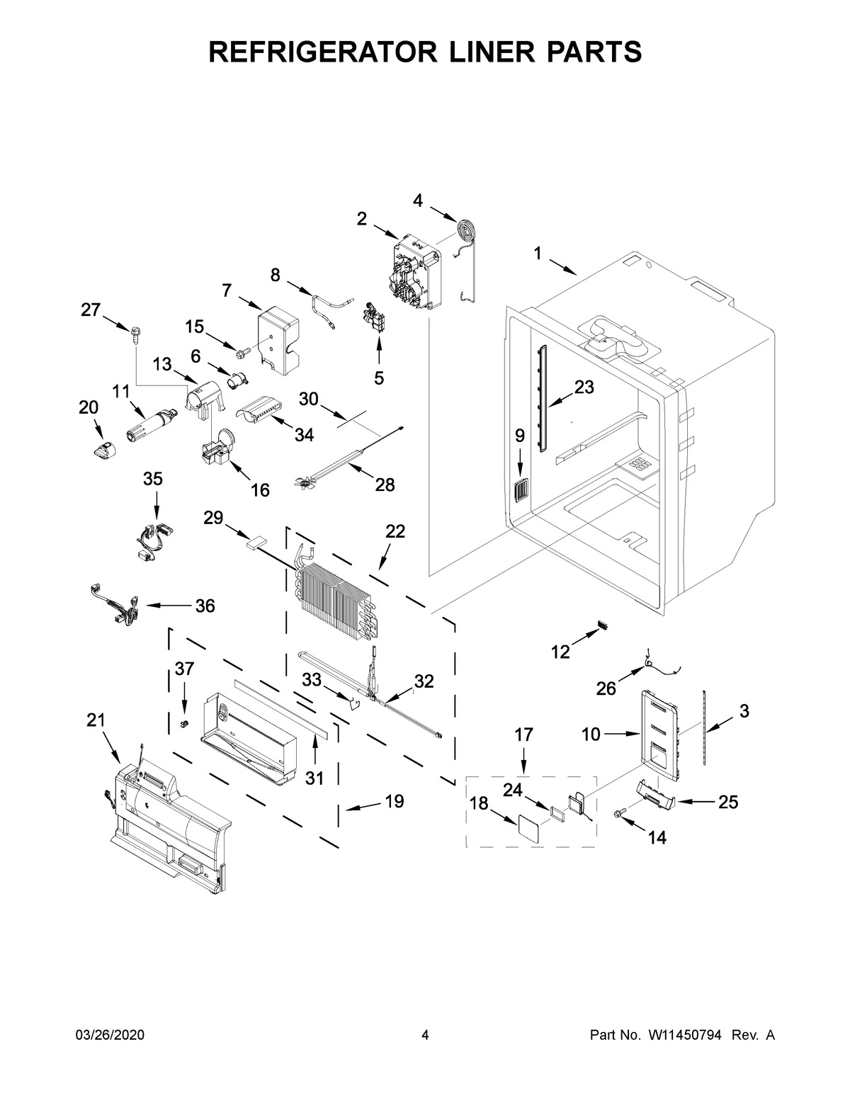 03 - REFRIGERATOR LINER PARTS