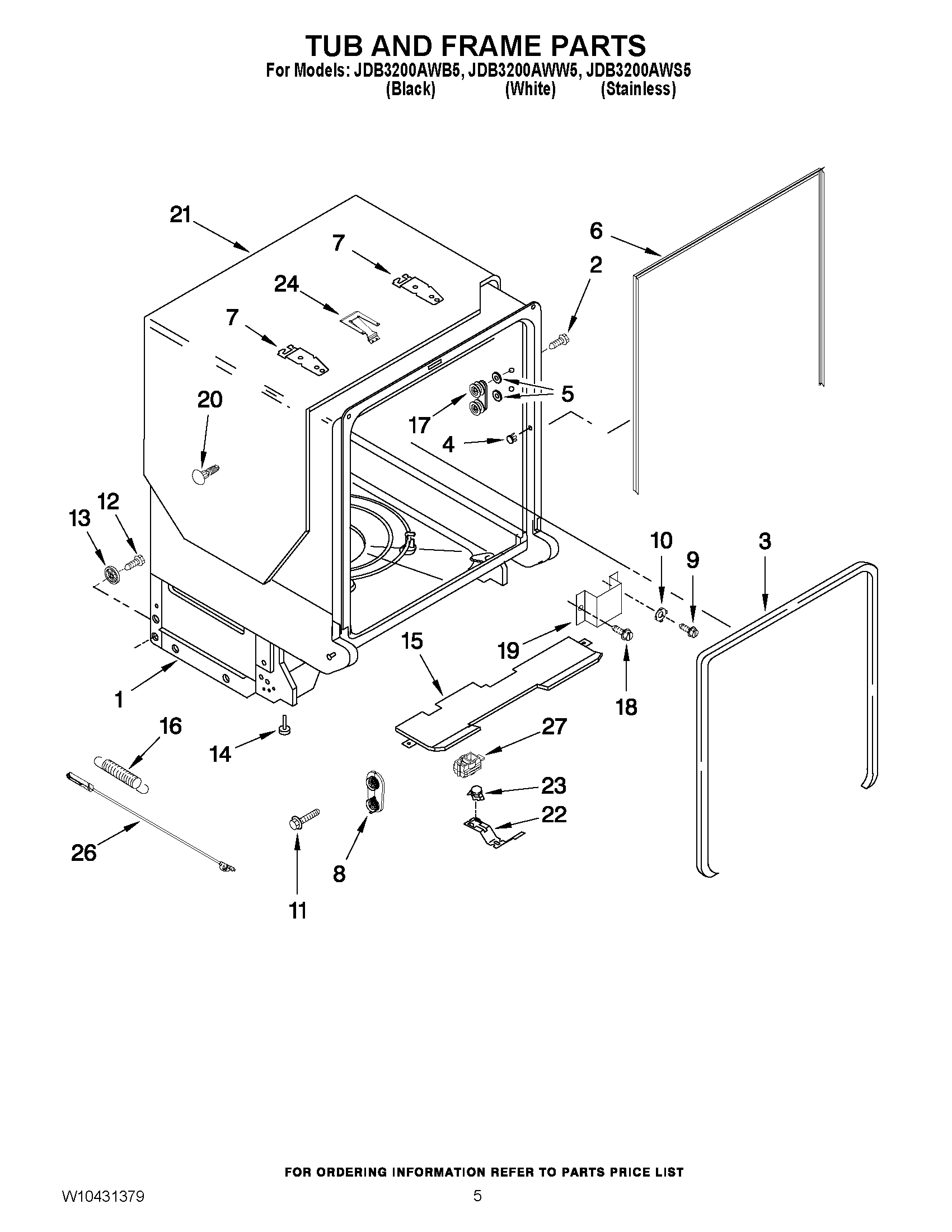 05 - TUB AND FRAME PARTS