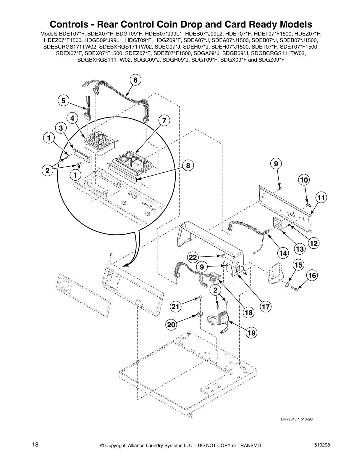 Controls - Rear Control Coin Drop and Card Ready Models