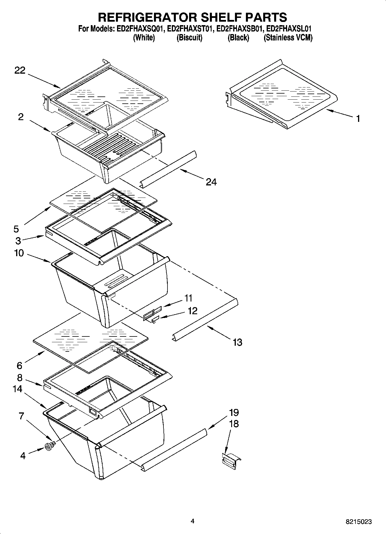 03 - REFRIGERATOR SHELF PARTS