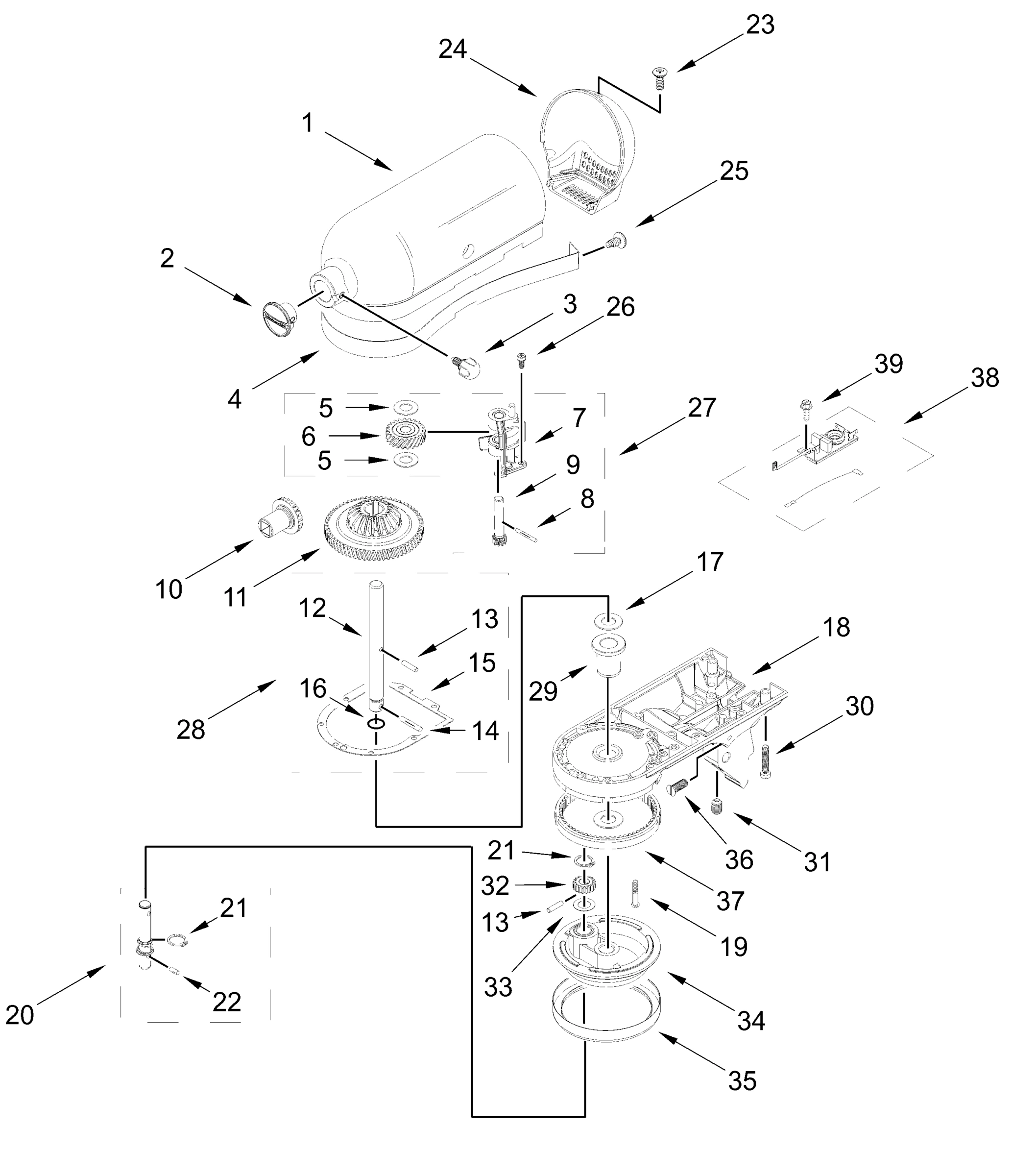 CASE, GEARING AND PLANETARY UNIT PARTS