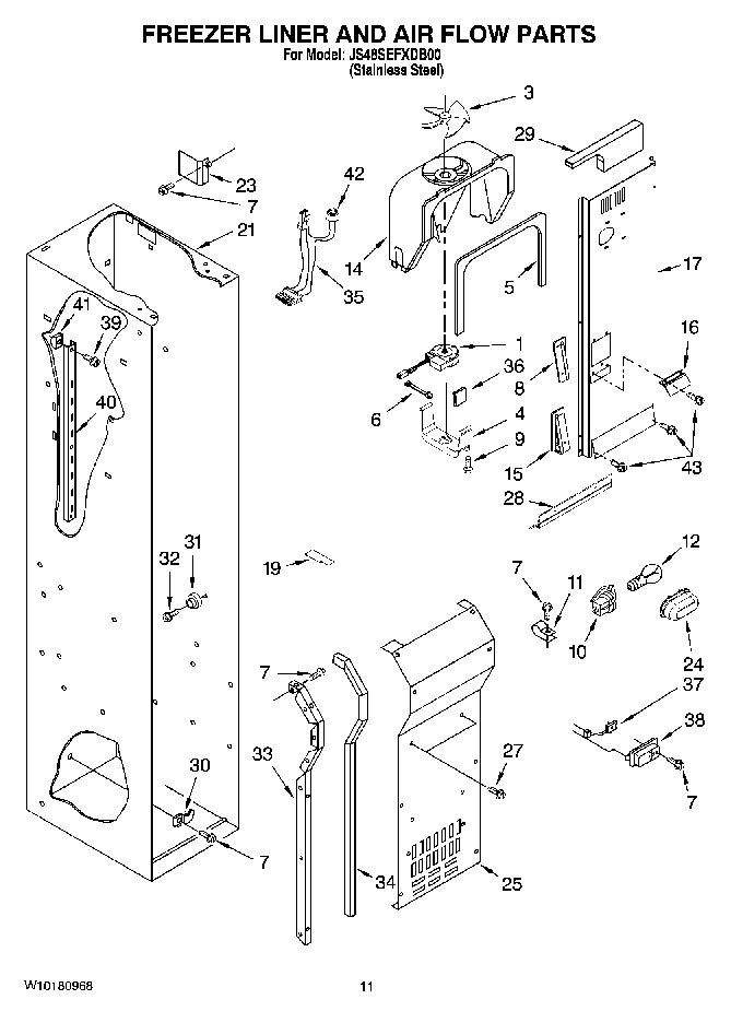 08 - FREEZER LINER AND AIR FLOW PARTS
