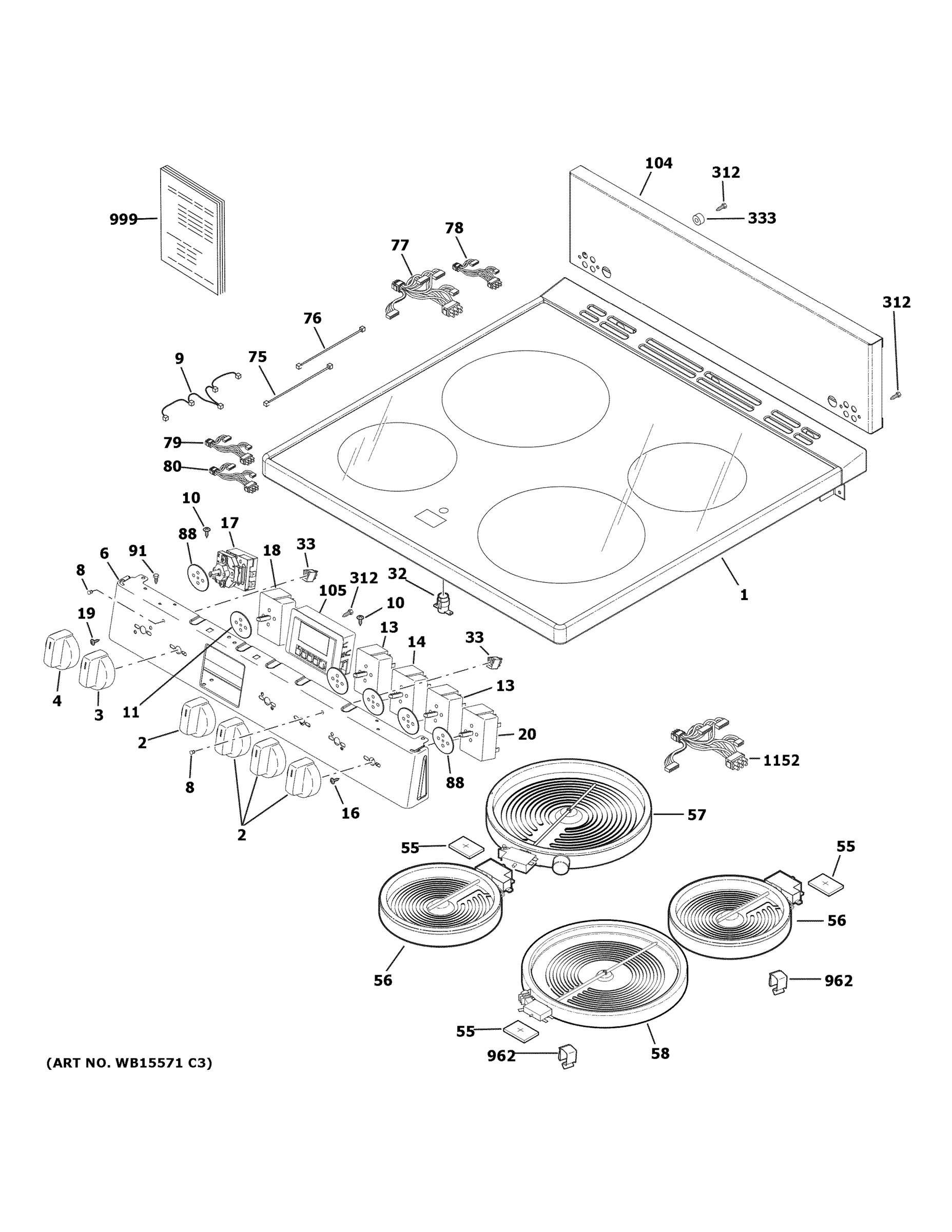 CONTROL PANEL & COOKTOP