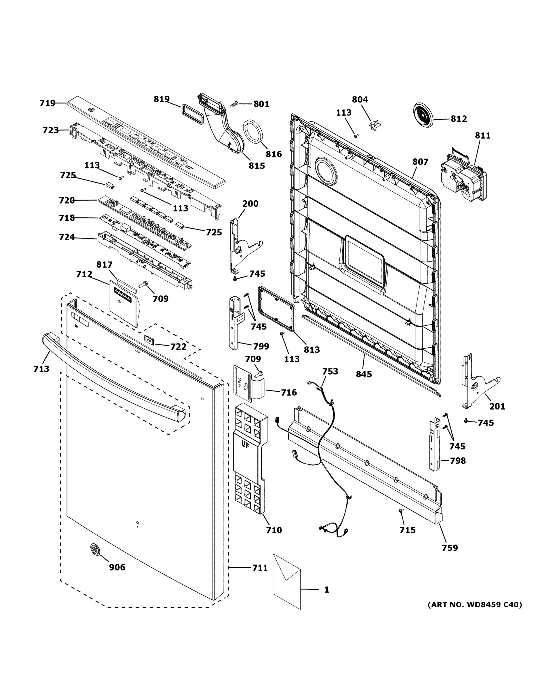 ESCUTCHEON & DOOR ASSEMBLY