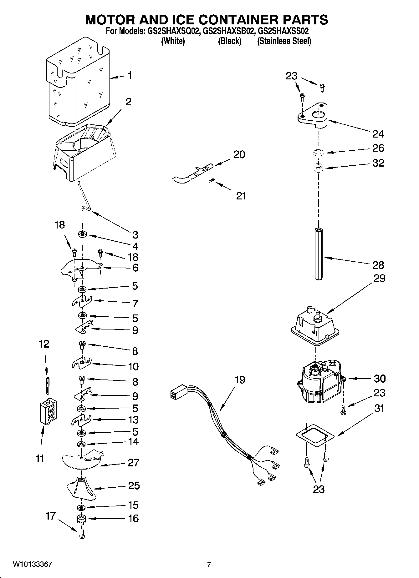05 - MOTOR AND ICE CONTAINER PARTS
