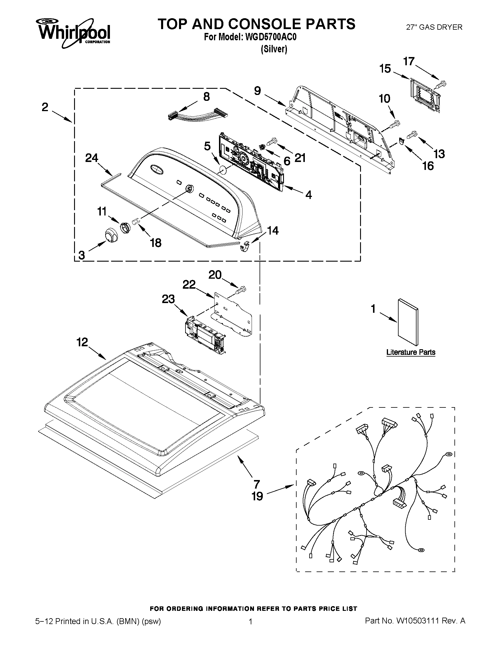 01 - TOP AND CONSOLE PARTS
