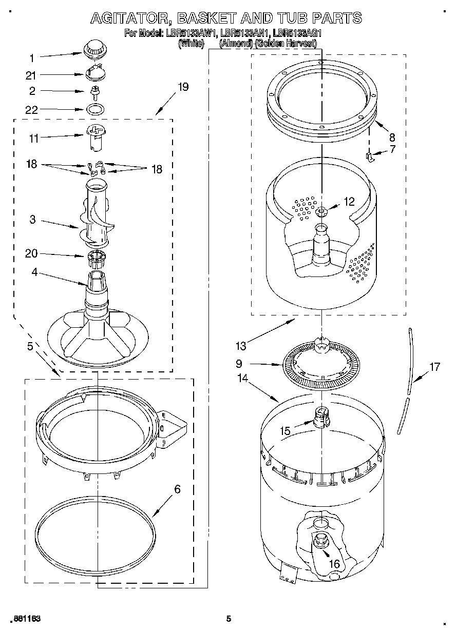 03 - AGITATOR, BASKET AND TUB