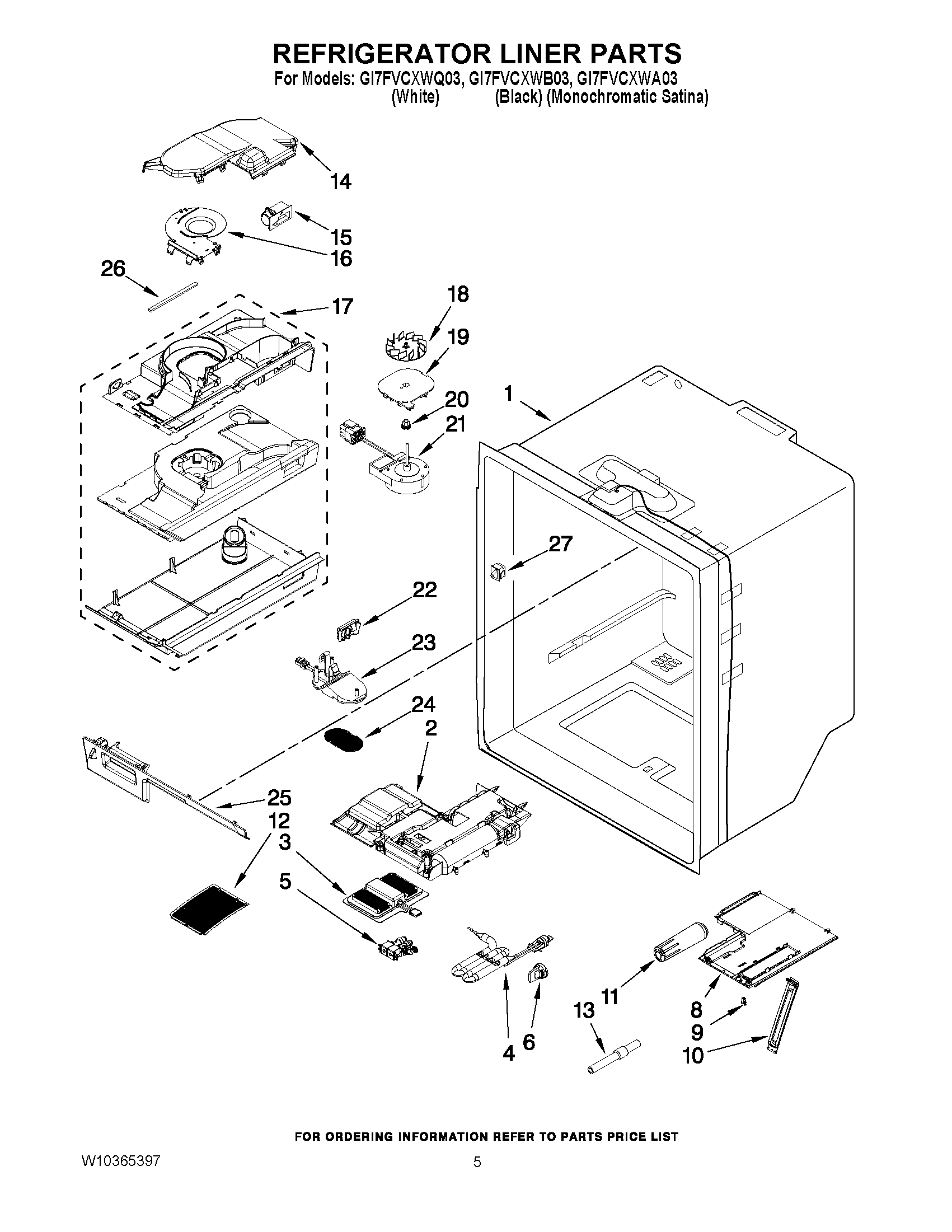 03 - REFRIGERATOR LINER PARTS