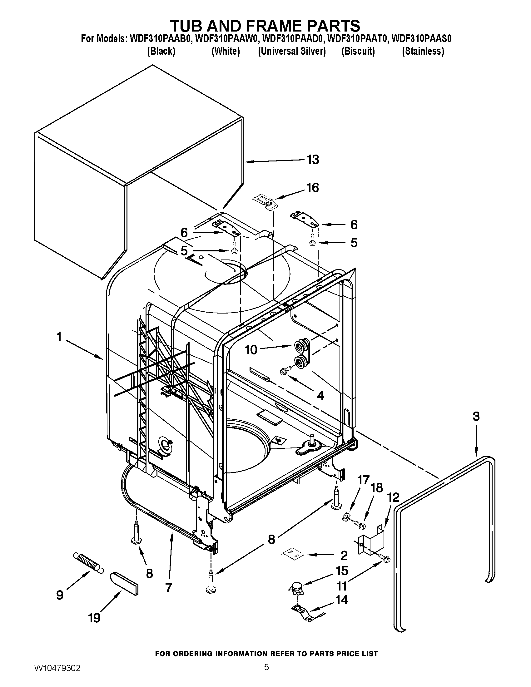 05 - TUB AND FRAME PARTS