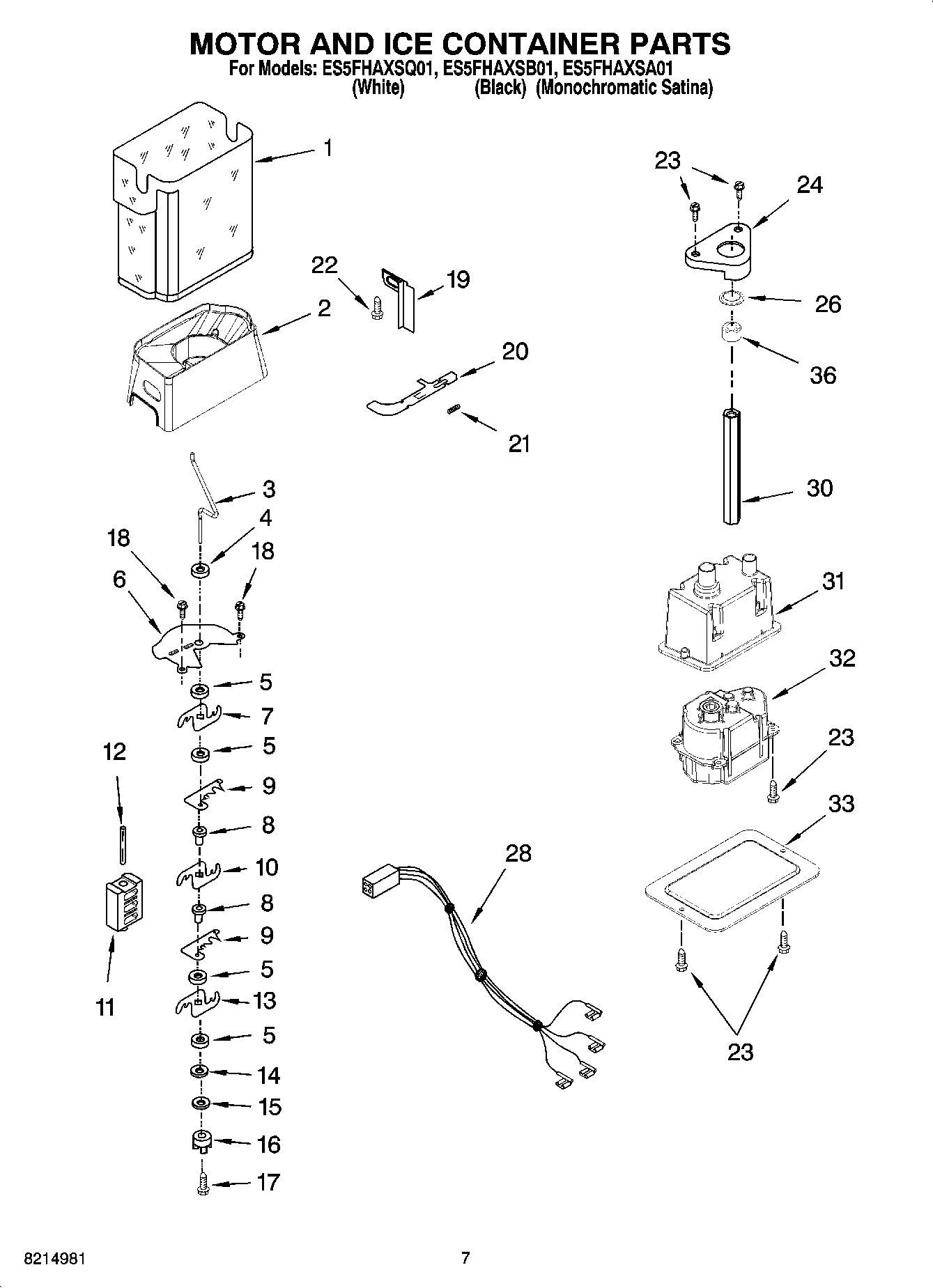 05 - MOTOR AND ICE CONTAINER PARTS