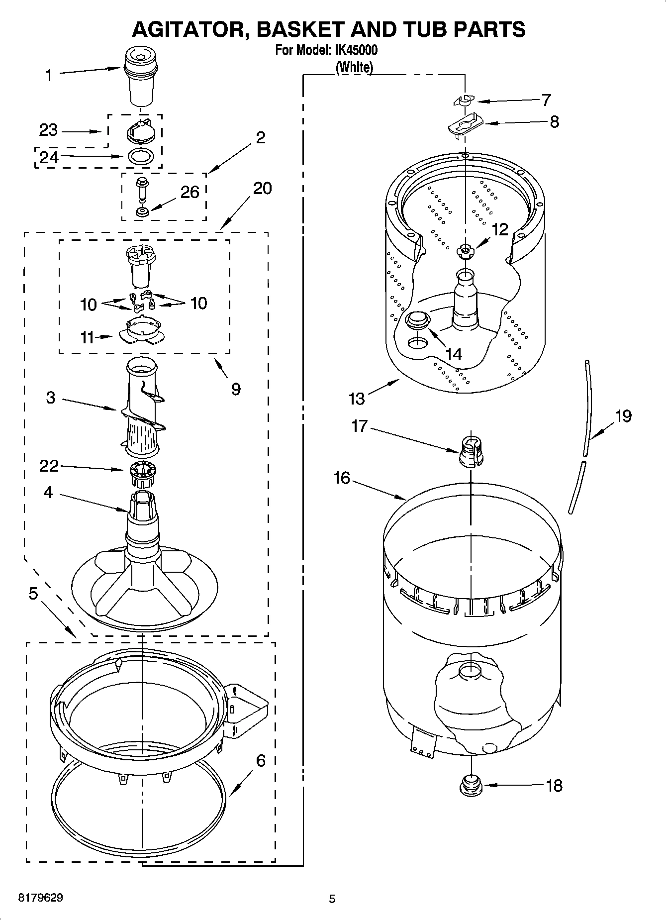 03 - AGITATOR, BASKET AND TUB PARTS