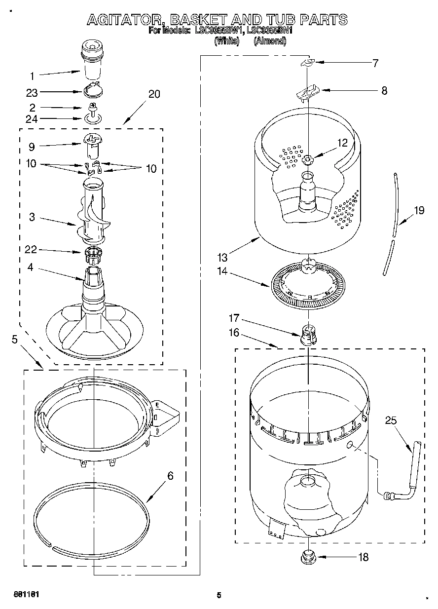 04 - AGITATOR, BASKET AND TUB