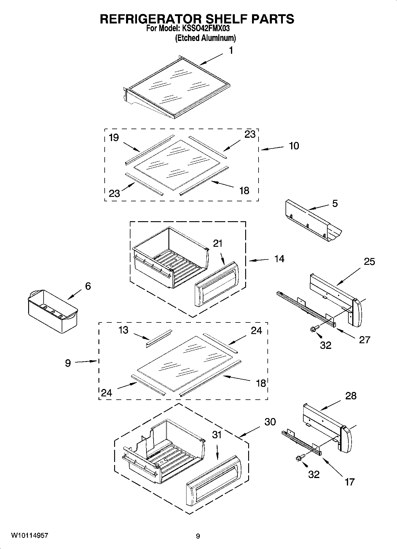 07 - REFRIGERATOR SHELF PARTS