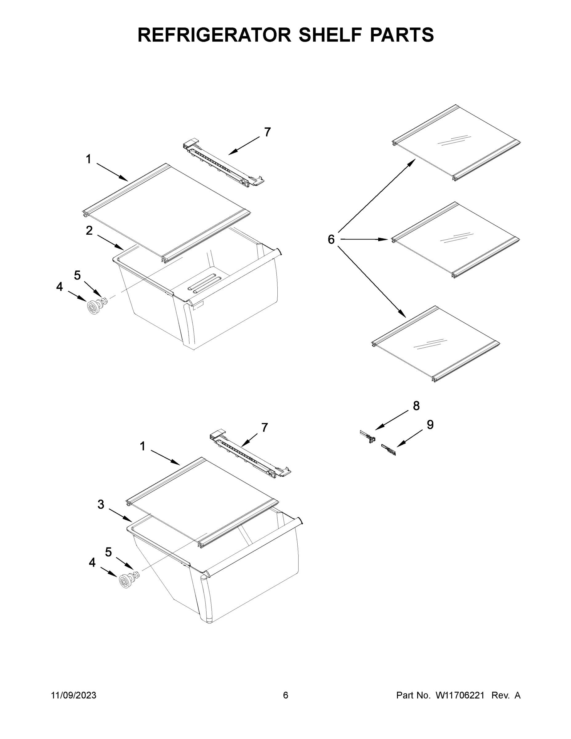 04 - REFRIGERATOR SHELF PARTS