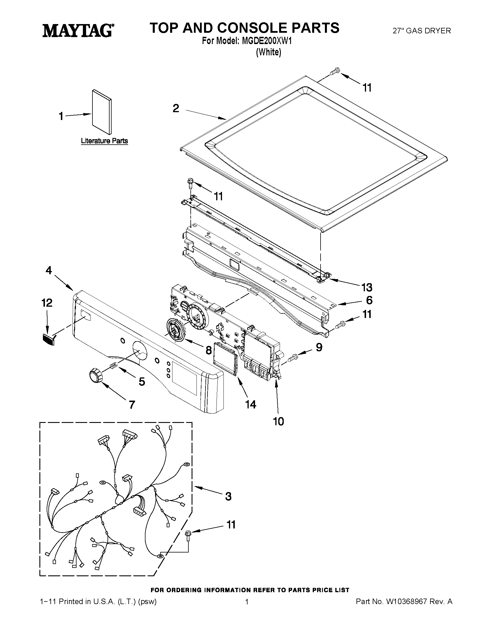 01 - TOP AND CONSOLE PARTS