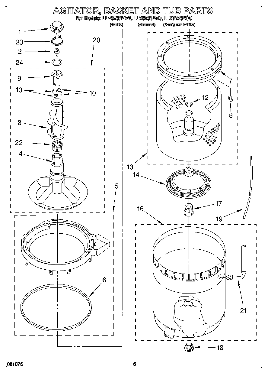 03 - AGITATOR, BASKET AND TUB