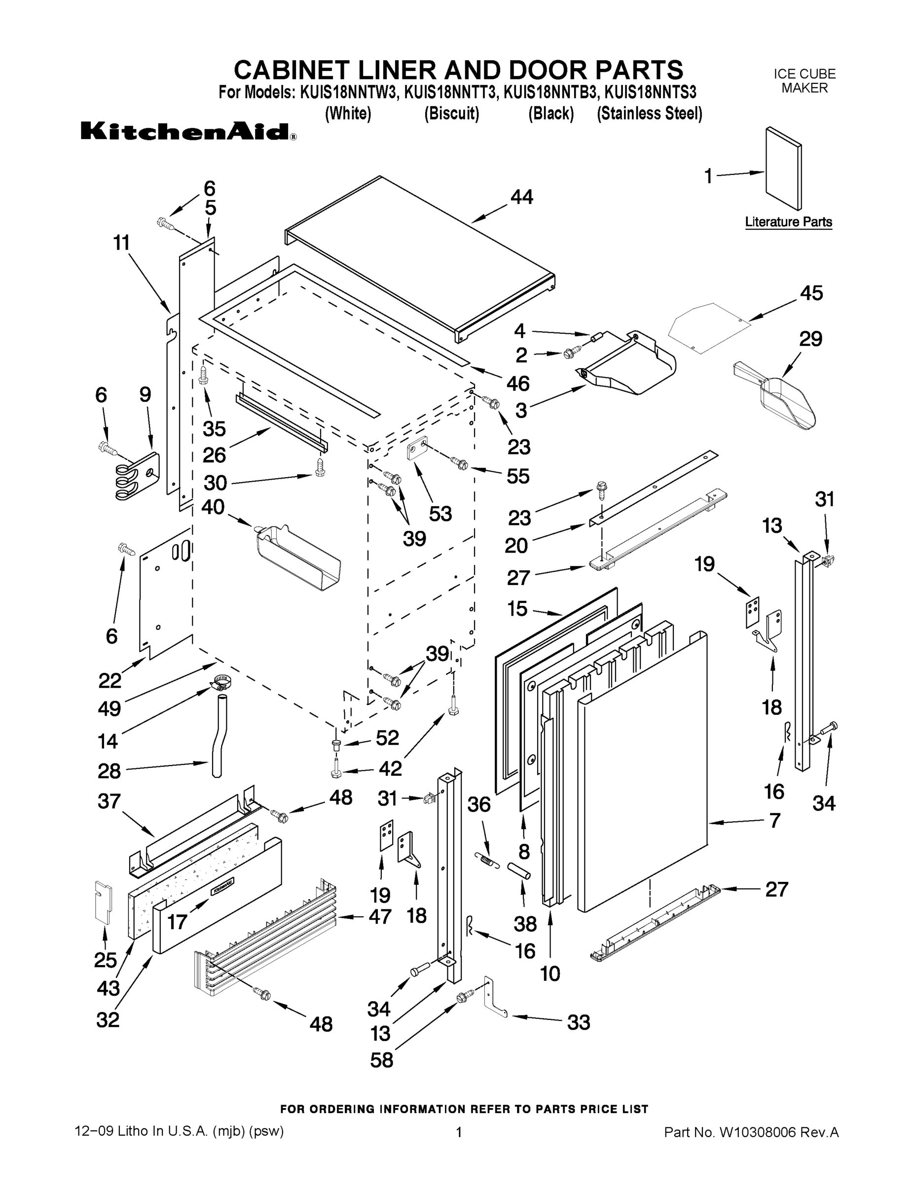 01 - CABINET LINER AND DOOR PARTS