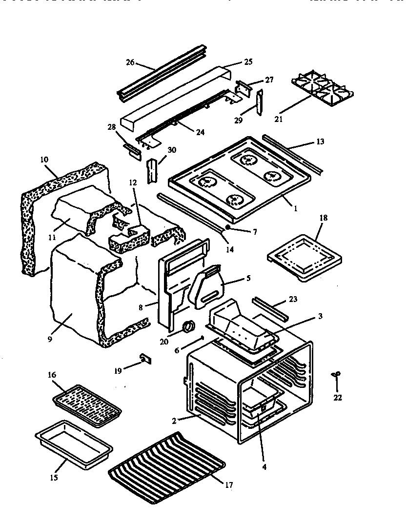 04 - MAIN TOP AND OVEN ASSY