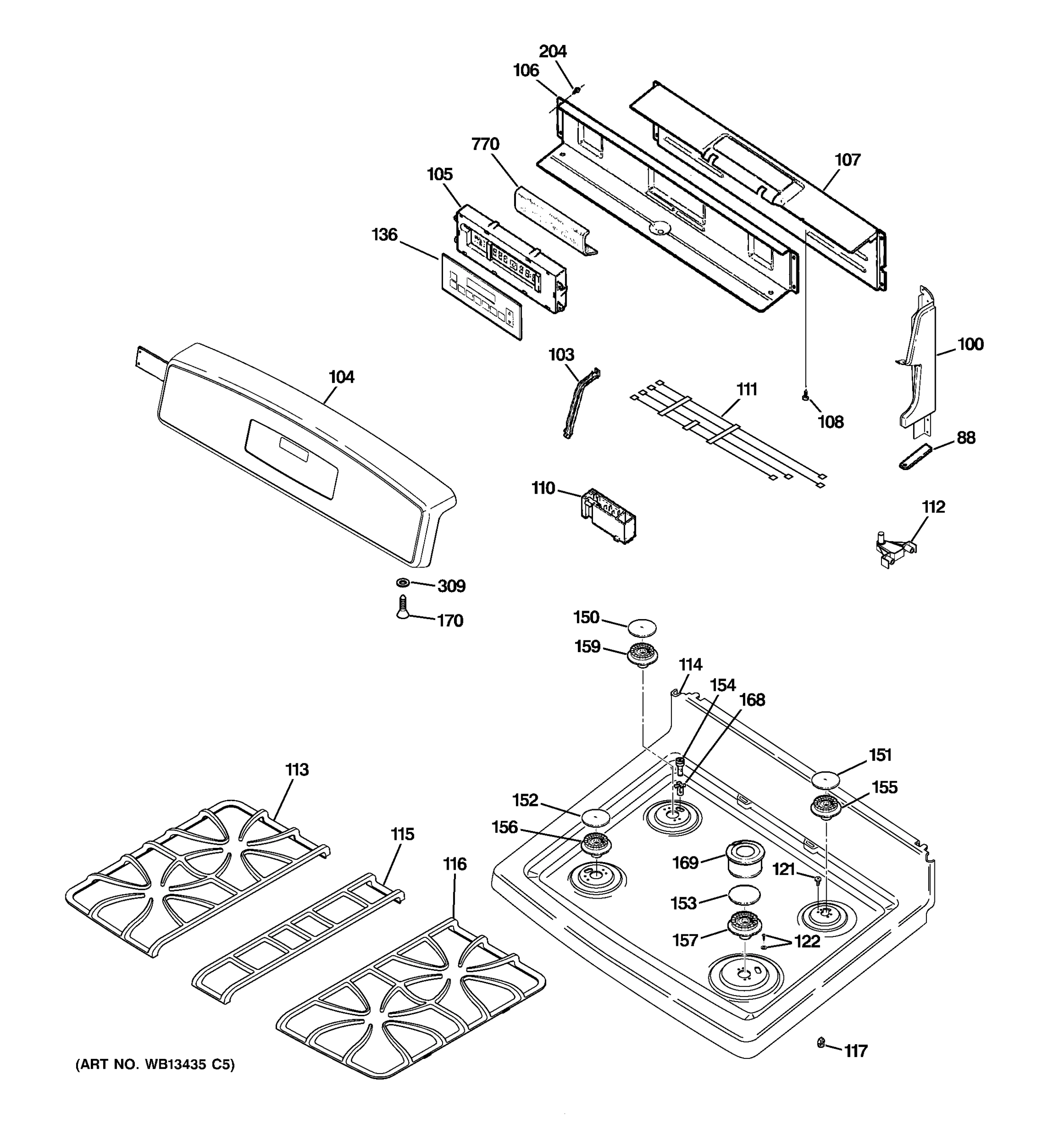 CONTROL PANEL & COOKTOP