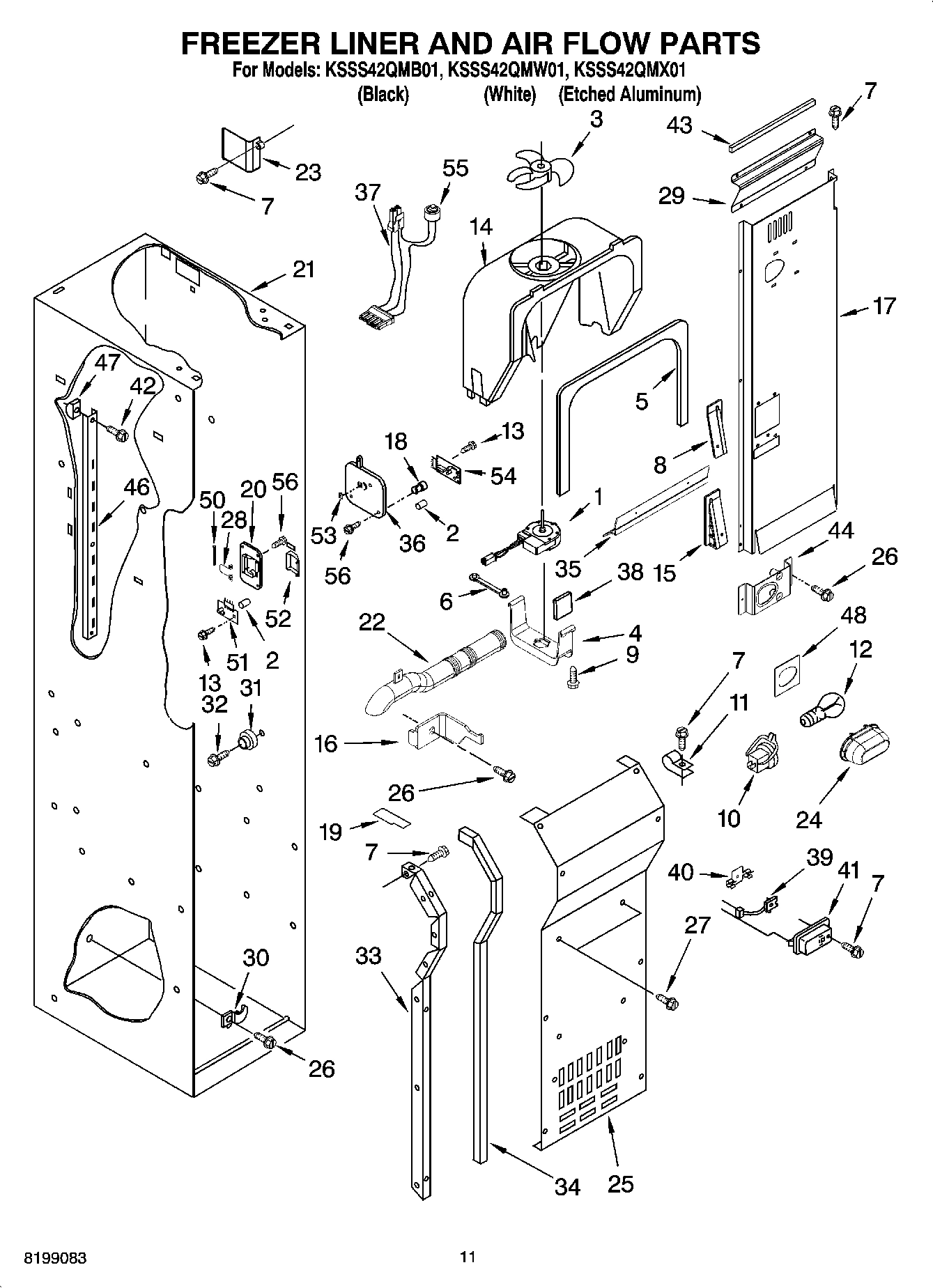 08 - FREEZER LINER AND AIR FLOW PARTS