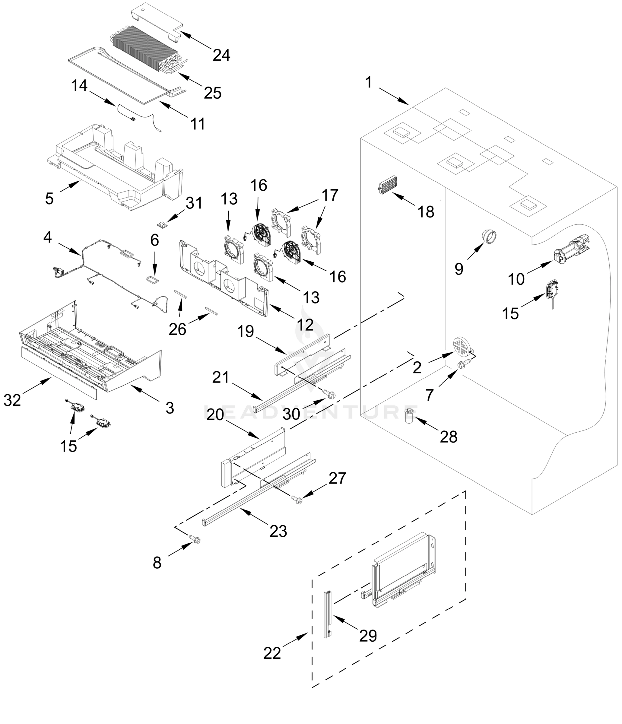 REFRIGERATOR LINER PARTS
