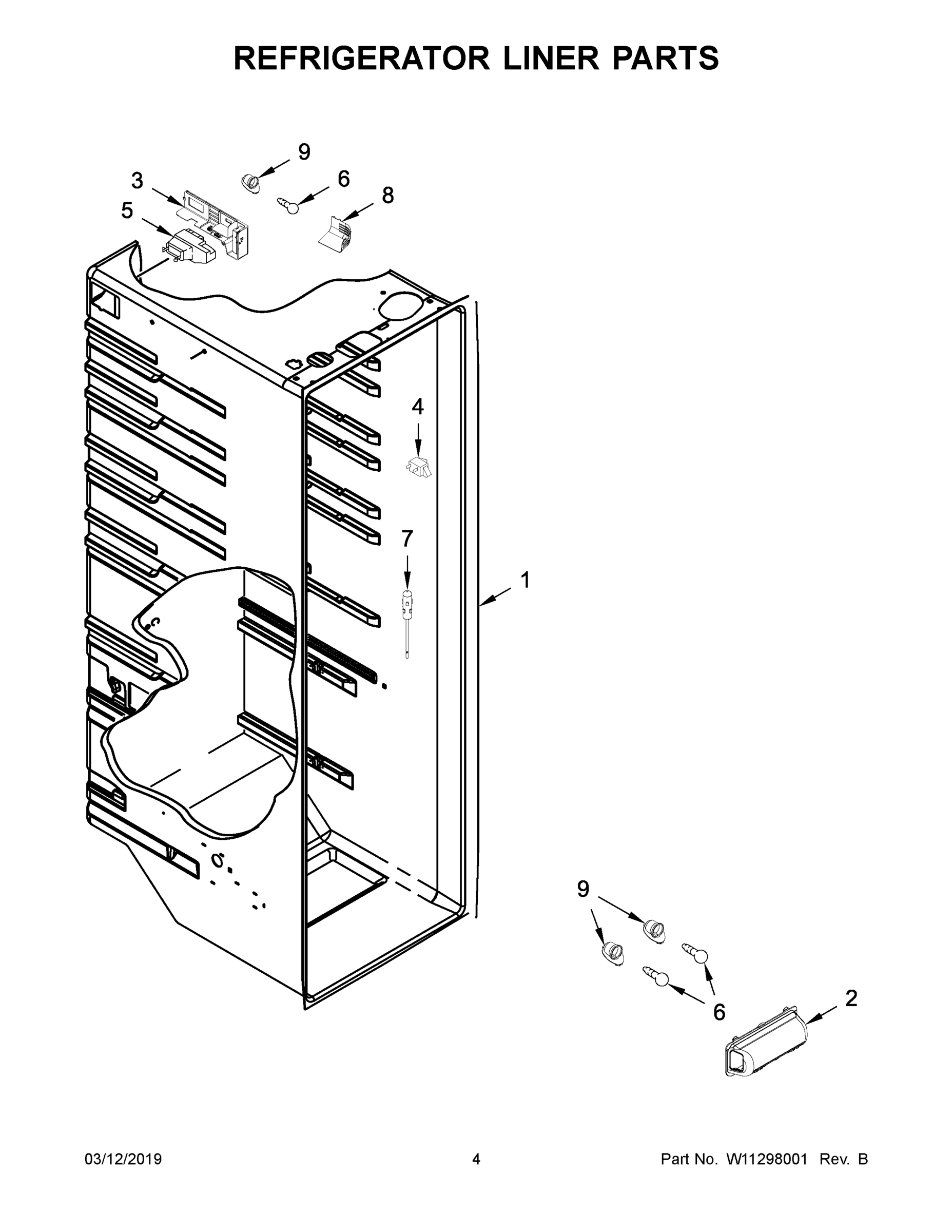 03 - REFRIGERATOR LINER PARTS