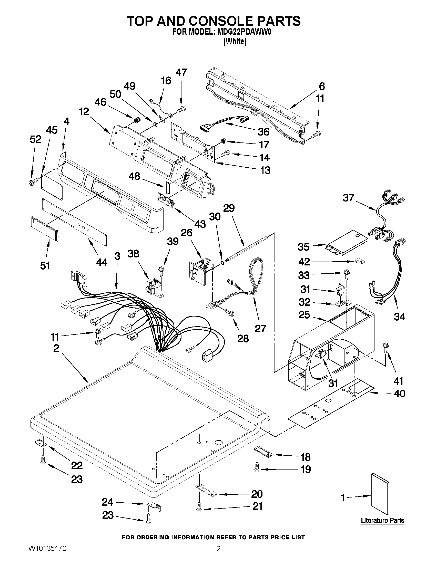 01 - TOP AND CONSOLE PARTS