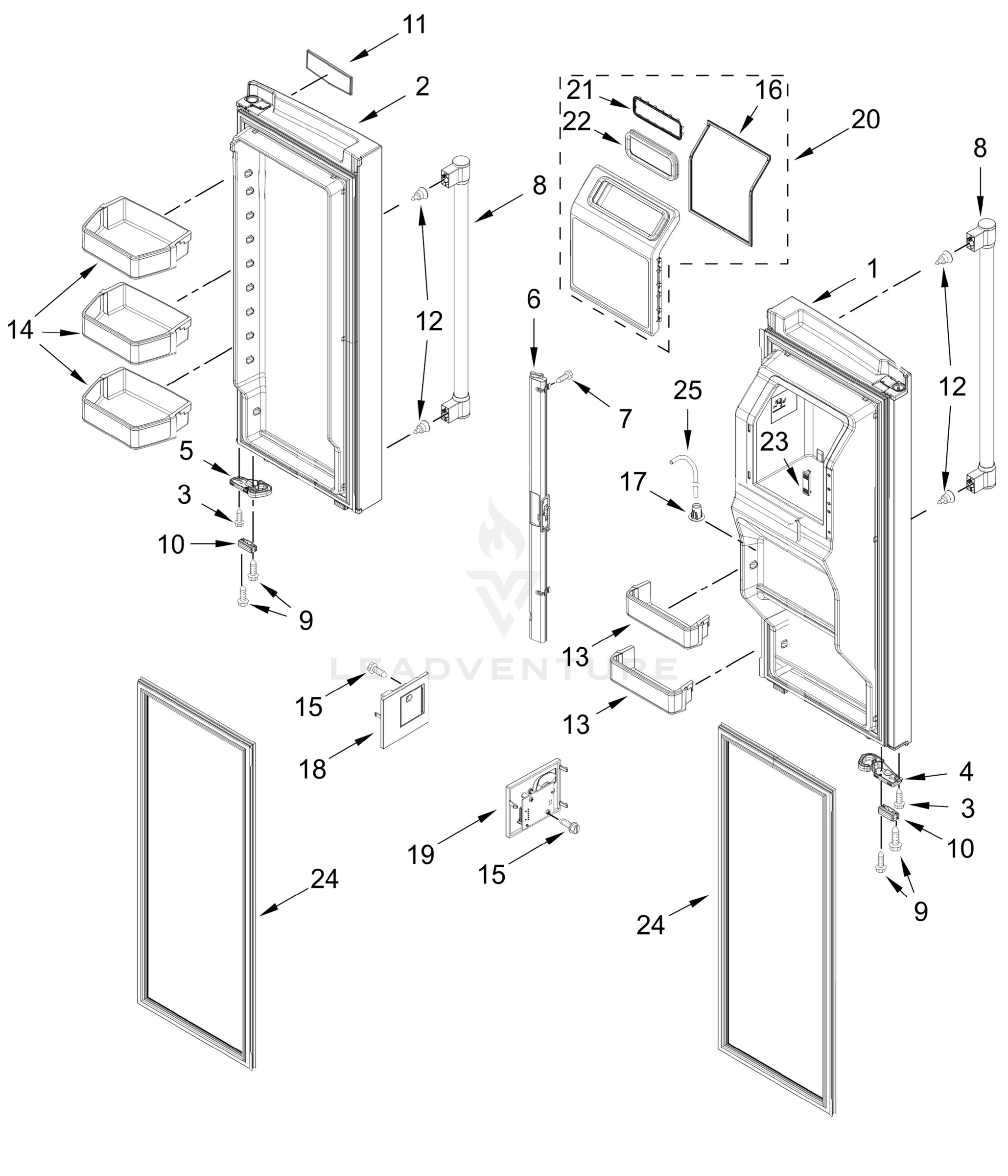 REFRIGERATOR DOOR PARTS