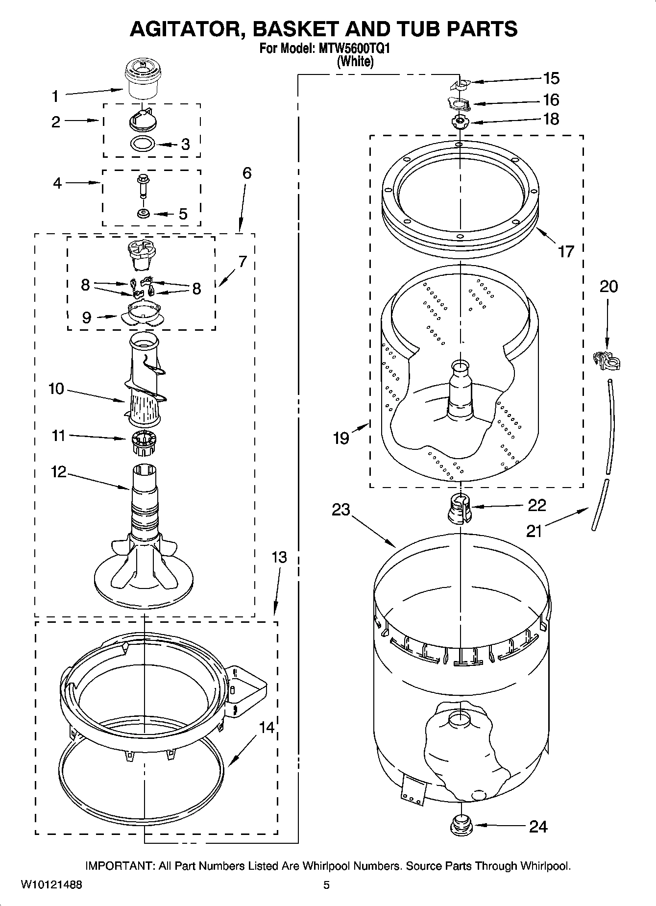 03 - AGITATOR, BASKET AND TUB PARTS
