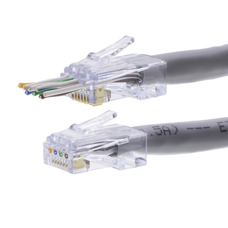 ezEX-RJ45(48) Pass-Through RJ45 Connectors, CAT6A Unshielded