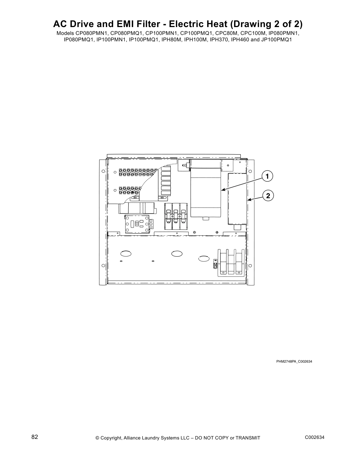 AC Drive and EMI Filter - Electric Heat (Drawing 2 of 2)