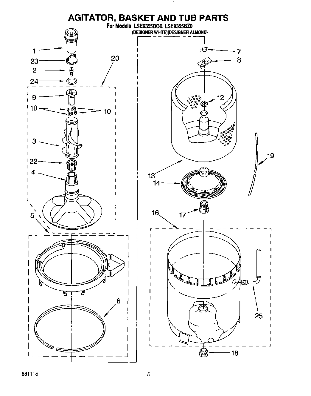 04 - AGITATOR, BASKET AND TUB