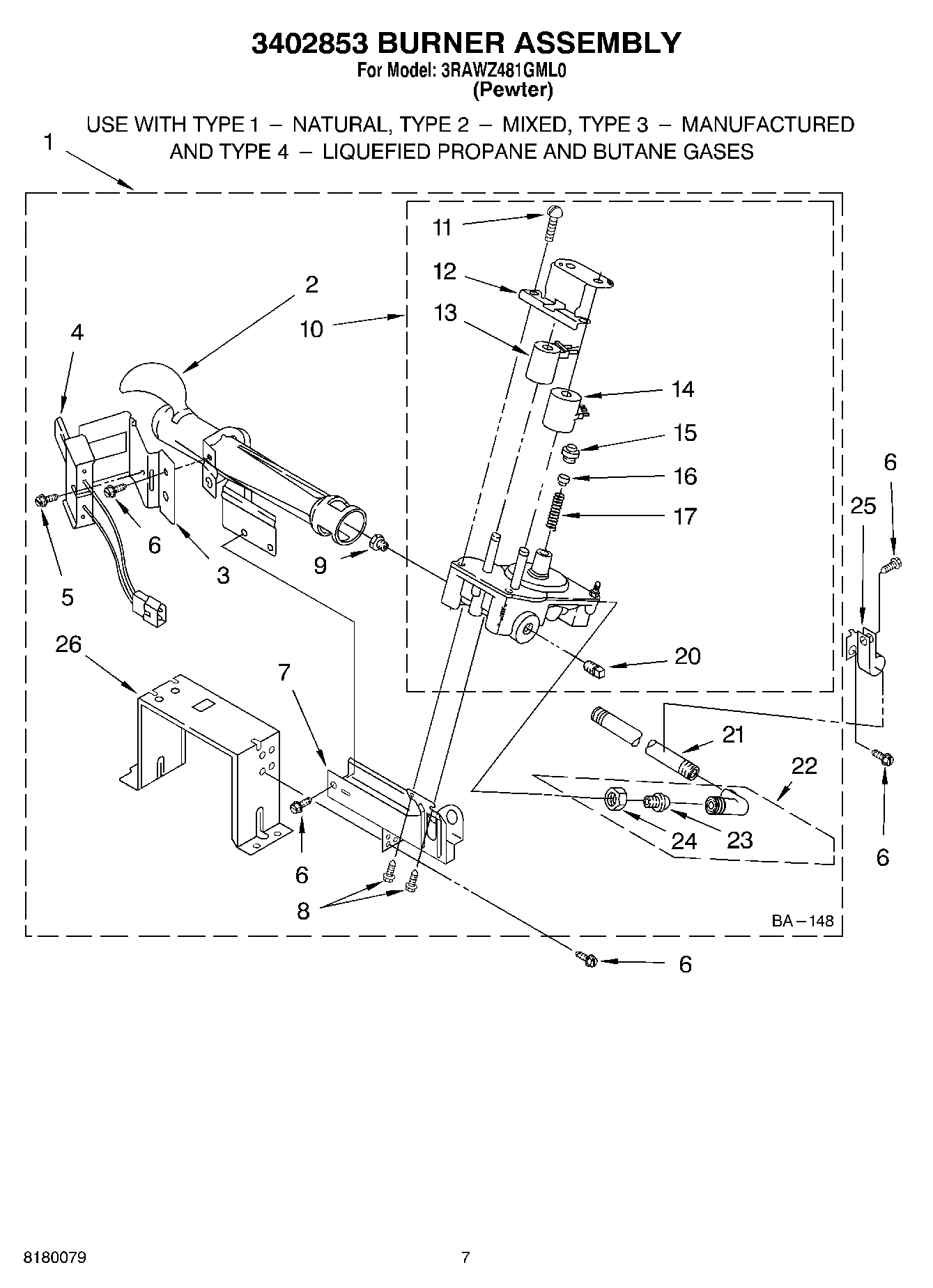 04 - 3402853 BURNER ASSEMBLY