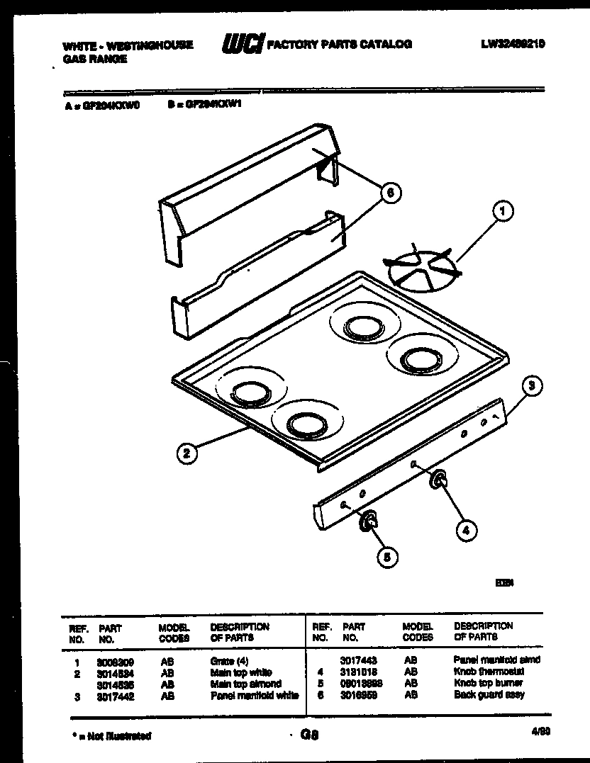 02 - BACKGUARD AND COOKTOP PARTS