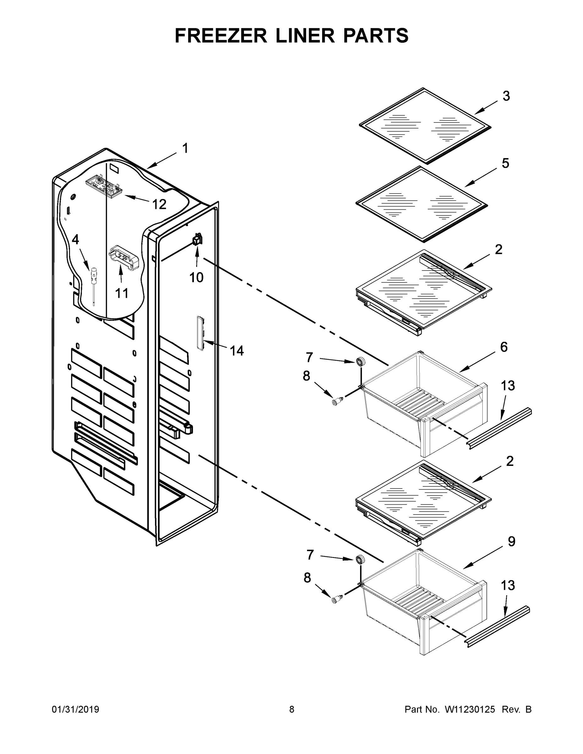 05 - FREEZER LINER PARTS