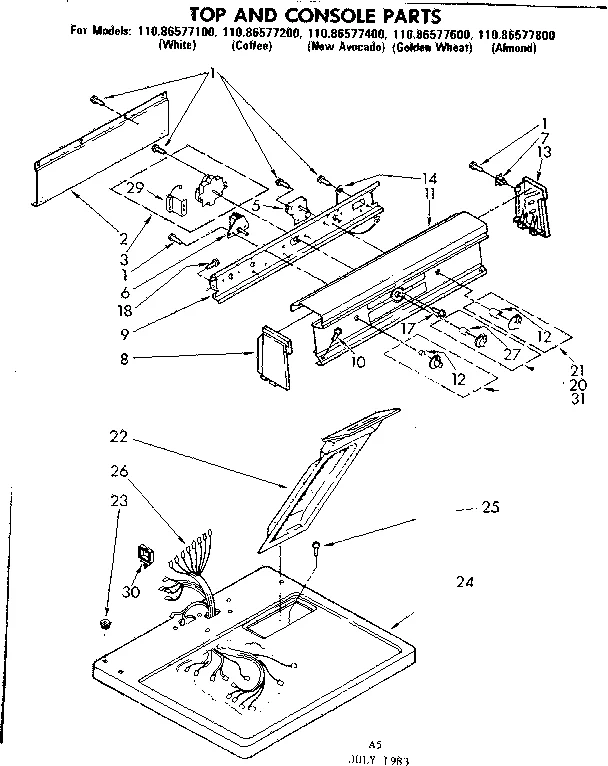 TOP AND CONSOLE PARTS