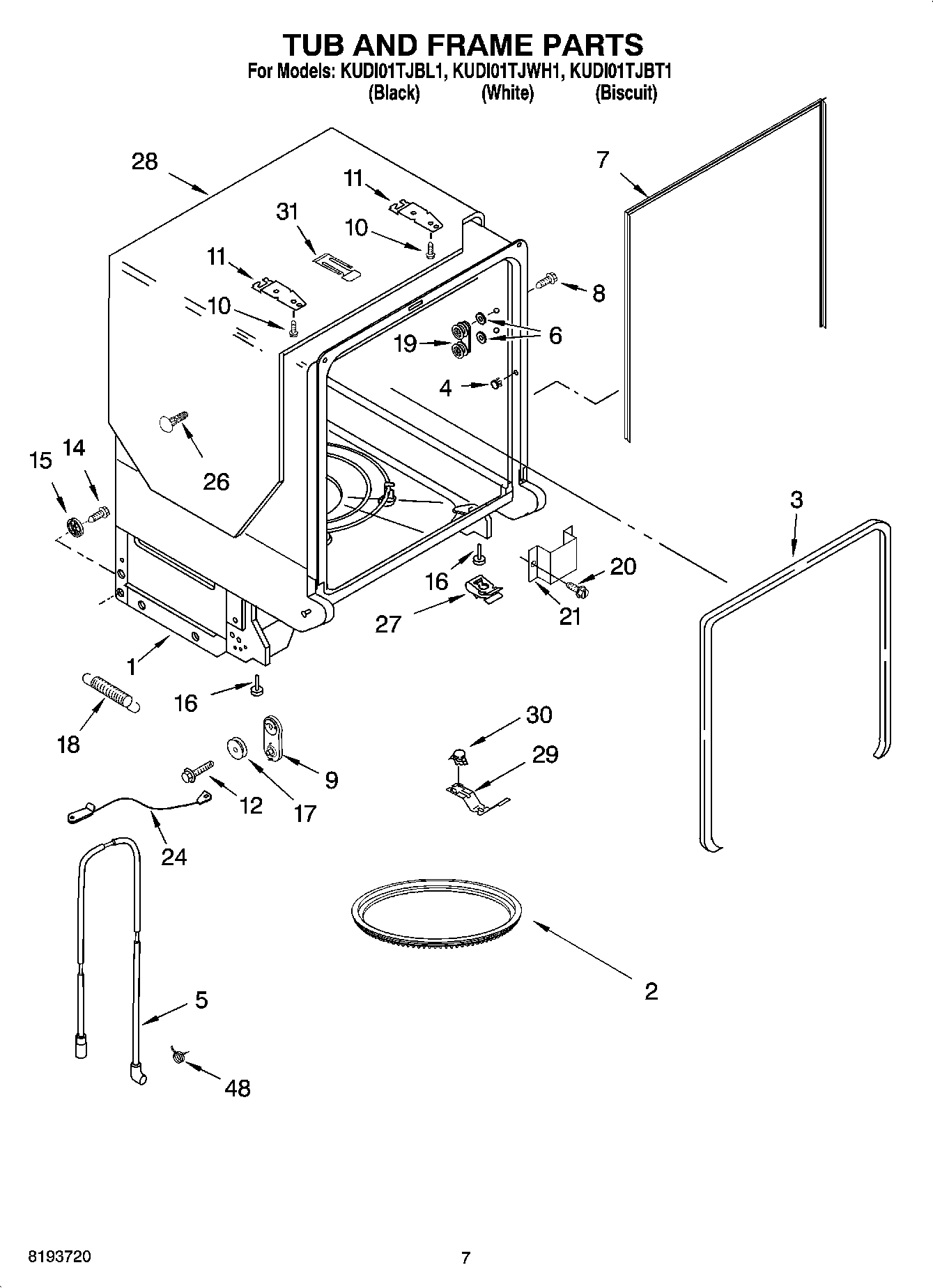 07 - TUB AND FRAME PARTS